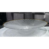 32cm x 8cm Durable Acrylic Nordic Fruit Tray with an Elegant Gold Rim | Portable & Lightweight Serving Tray | Green, Clear- Furaha Finds Kenya