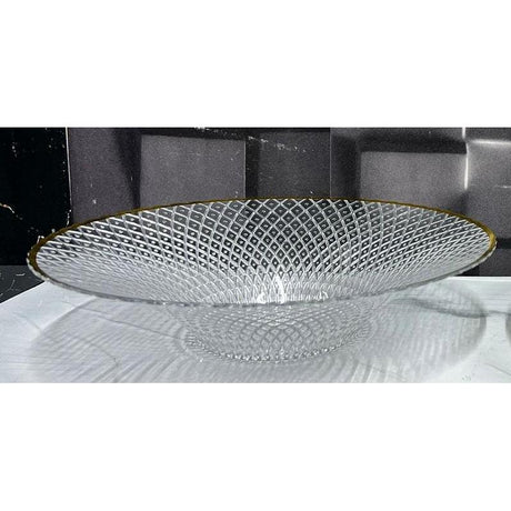 32cm x 8cm Durable Acrylic Nordic Fruit Tray with an Elegant Gold Rim | Portable & Lightweight Serving Tray | Green, Clear- Furaha Finds Kenya