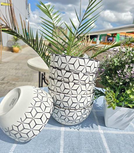 6pcs Ceramic Bowls Set in Elegant Finish- Furaha Finds Kenya