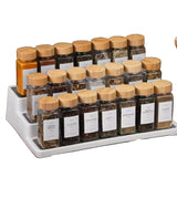 15pcs Premium Thick Glass Spice Jar Set with Bamboo Lids – 120ml