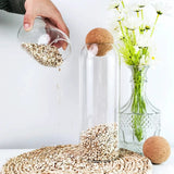 3pc Glass Storage Jars with Cork Lids Storage jar Food Storage Containers