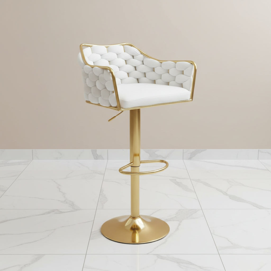 Luxury Braided Velvet Adjustable Bar Stool