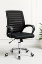 Ergonomic Black Mesh Office Chair with Chrome Base and Wheels