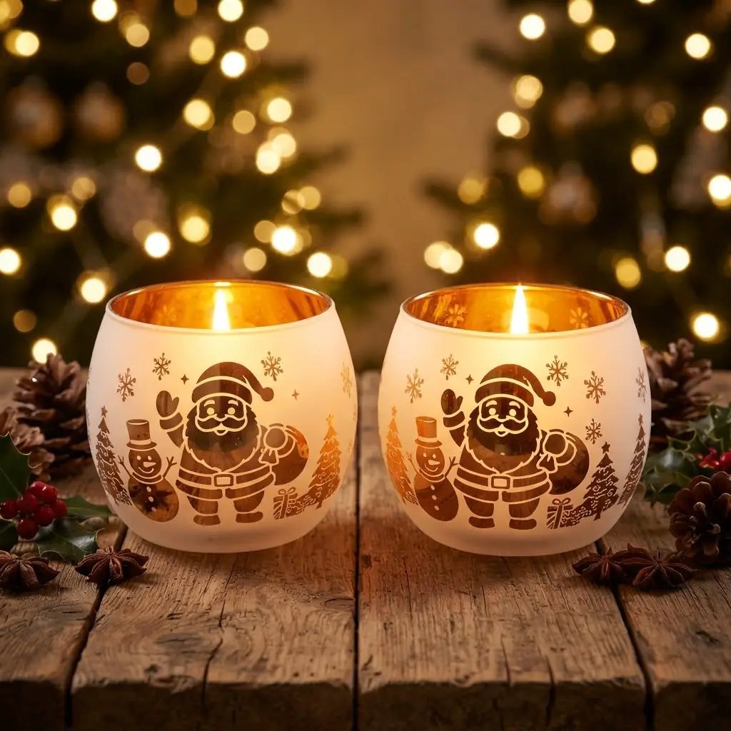 2-Piece Christmas Tealight Holder Set Candle holder Candle Holders
