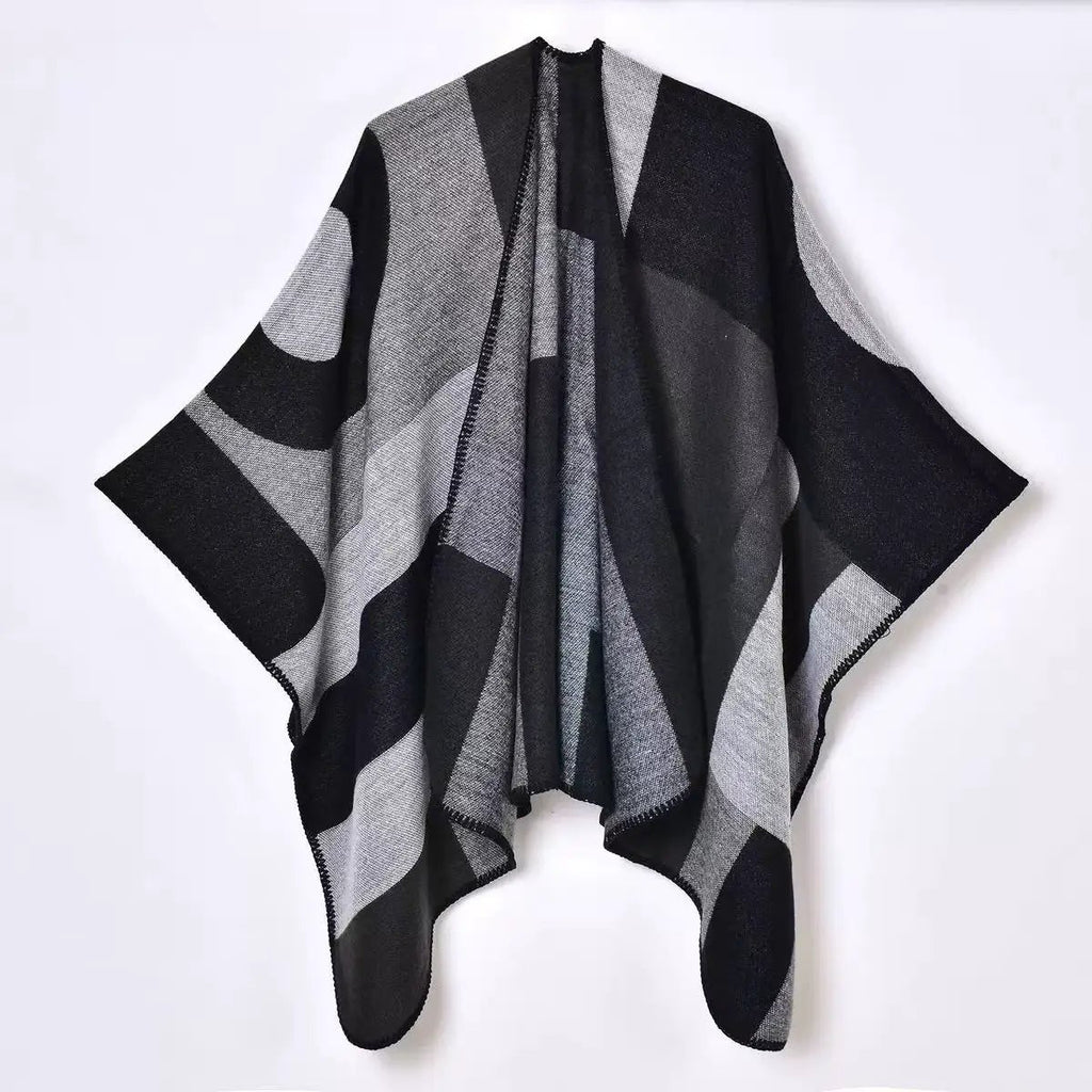 Women's Geometric Wrap Shawl Poncho Ponchos