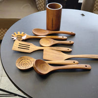 7pcs Wooden Cooking Cutlery Set – Durable and Easy-to-Clean Kitchen Utensils Kitchen Utensil Sets