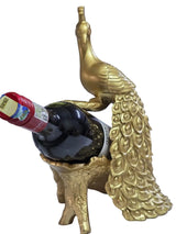 Peacock Luxury Resin Wine Rack European Style Gold Decor