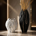 Gold and Black, Gold and White Tall Vase Set Decor Vases