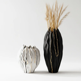 Gold and Black, Gold and White Tall Vase Set Decor Vases