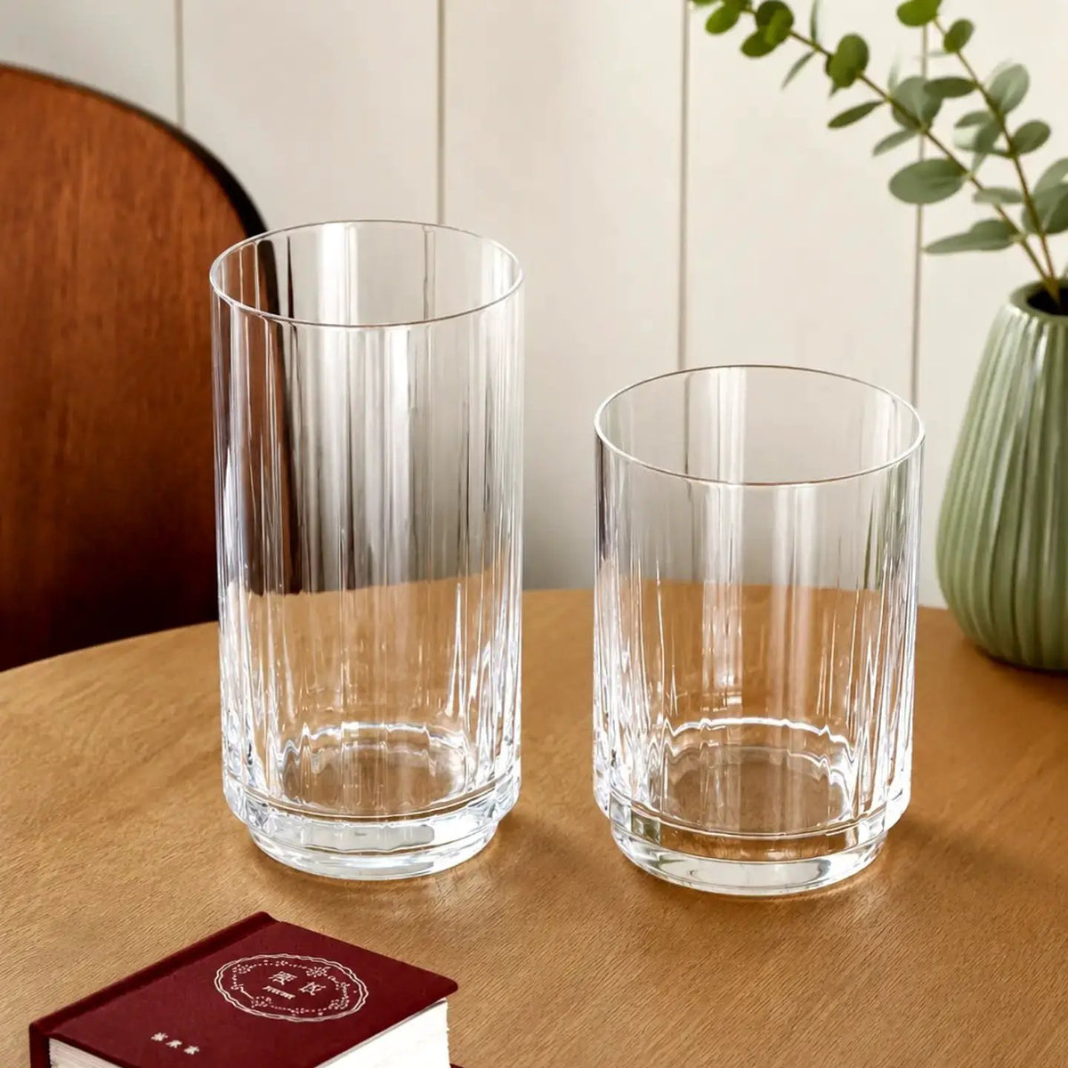 4pc Ribbed Highball Glass Set Drinkware Drinkware Sets