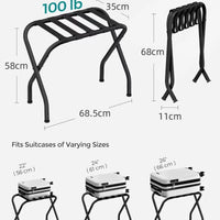Foldable Metal Luggage Rack Suitcase Stand Heavy Duty 68.5×35×58cm Luggage rack Luggage Racks & Stands