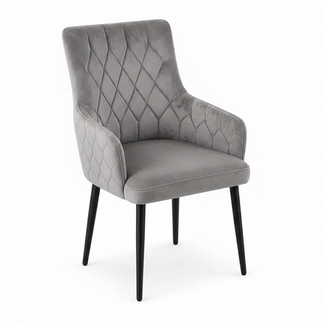 Modern Velvet Dining Chair with Armrests
