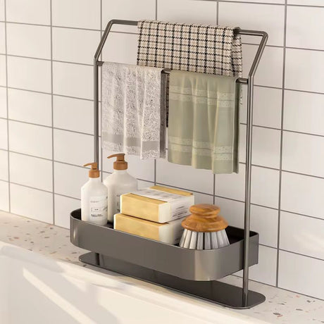 Carbon Steel Sink Caddy for Organizing Sponges and Dish Brushes in the Kitchen- Furaha Finds Kenya