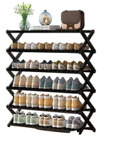 6-Tier Foldable Bamboo Shoe Rack – Portable Multi-Use Design