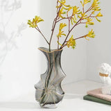 Gold-Trim Glass Flower Vase Vase Vases