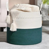 Cotton Rope Basket - Large Storage Basket with Handles