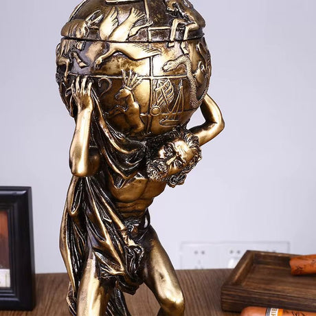 Atlas Mythology Resin Statue in Unique Pose for Home Decor and Collectible Display