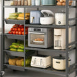 Multifunctional Strong Metallic Kitchen Rack with 4 Removable Baskets Storage & Organization