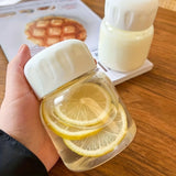 6pcs Multifunctional Glass Cups with Leak-Proof Lids – 300ml