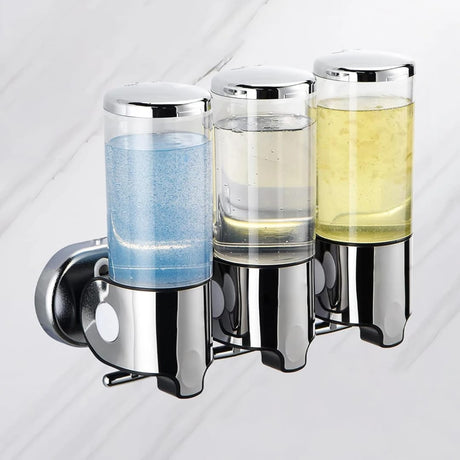 Wall Mounted Multi Chamber Soap Dispenser – Refillable Bathroom and Kitchen Organizer