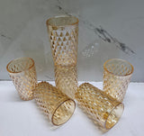 Coloured Heavy Gauge Thick Water Glass Set of 6pcs 260ml