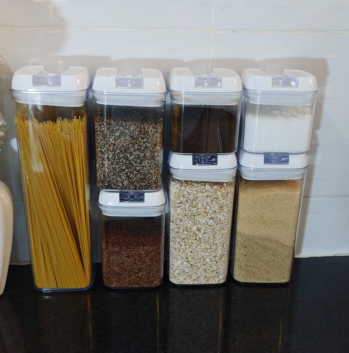 Acrylic 7pcs Set Food Containers Airtight Kitchen Storage