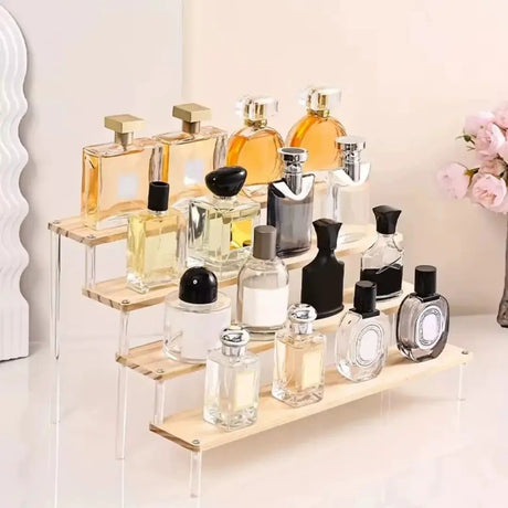 4-Tier Wooden & Acrylic Display Stand Acrylic stand Drawer Organizers