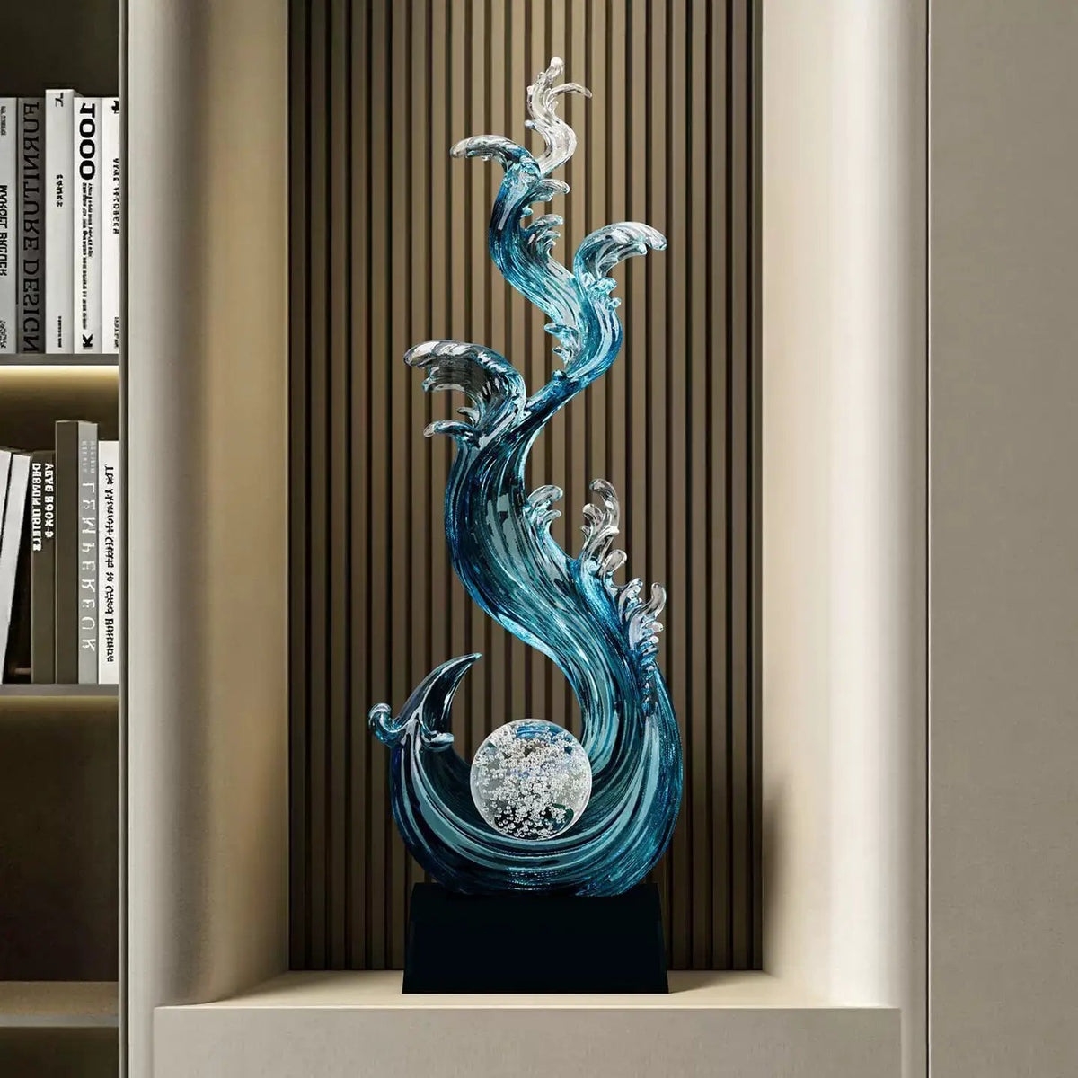 Blue Resin Ocean Wave Sculpture Sculpture Sculptures & Statues