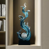 Blue Resin Ocean Wave Sculpture Sculpture Sculptures & Statues