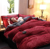 High-Quality Velvet Duvet Set TC/Weaver 6x6 with Bedsheet and Pillowcases
