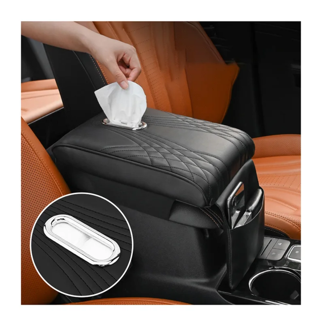 Quality Leather Car Armrest with Serviette Dispenser