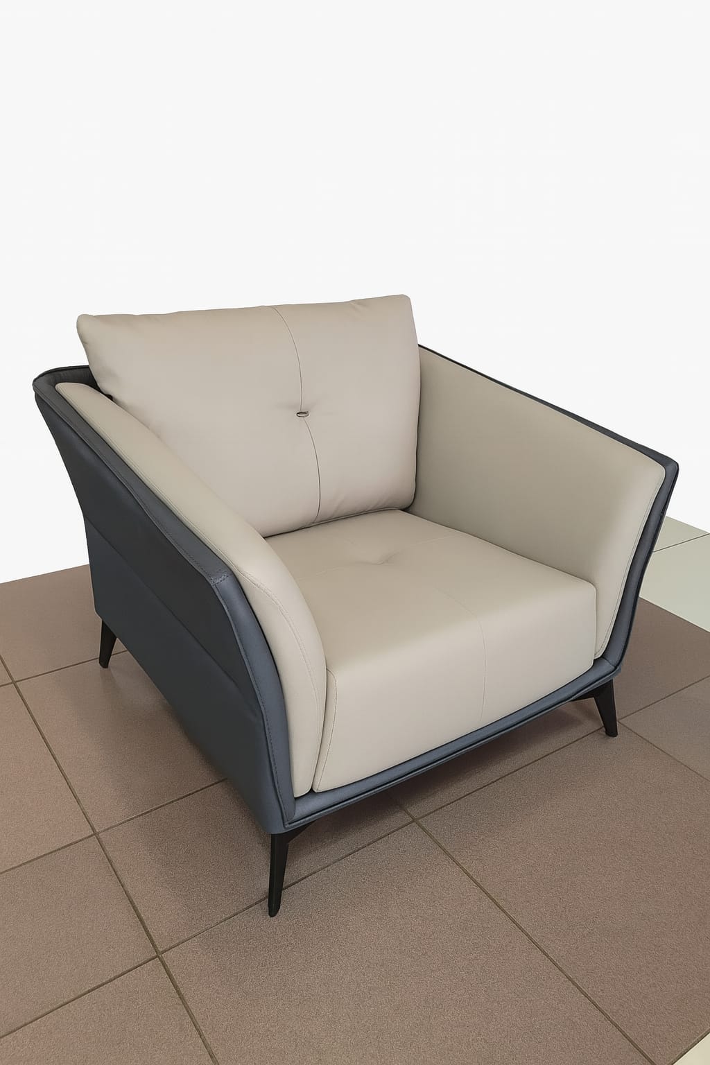 3 Seater and 2 Armchairs Modern Fabric and Leather Sofa Set