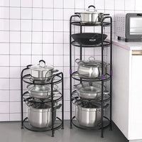 5 Tier Multifunctional Pot Rack Kitchen Storage Pot Racks