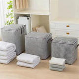 3pcs Non Woven Zipper Storage Quilt Bags Large Capacity Home Organizer Set Closet Systems Closet Organizers