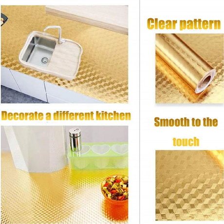 Aluminium Self Adhesive Oil Proof Shelf Liner Wall Stickers
