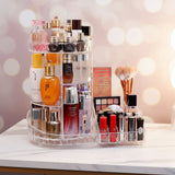 Diamond Pattern Rotating Acrylic Cosmetics Storage Box Clothing & Closet Storage