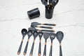 11pcs Kitchen Silicone Spoon Set with Wooden Handles Kitchen accessories Kitchen Utensil Sets