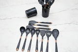 11pcs Kitchen Silicone Spoon Set with Wooden Handles Kitchen accessories Kitchen Utensil Sets