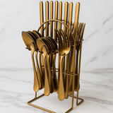 24 Piece Cutlery Set with Stand- Furaha Finds Kenya