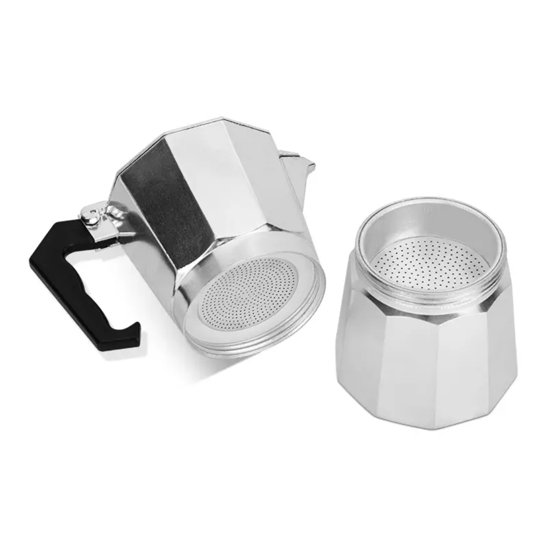 Espresso Coffee Maker 6 Tazze Classic Aluminum Stovetop Brewer for Rich Coffee Flavor