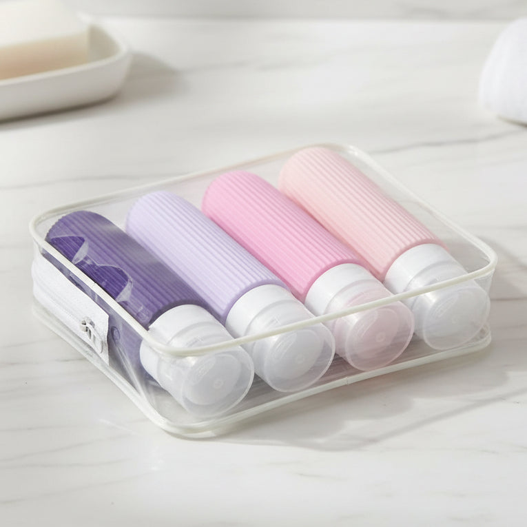 Silicone Travel Lotion Bottles Set of 4 Travel bottles Travel Bottles & Containers