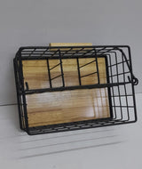 4 in 1 Cutlery Holder with Handle – Metallic with Bamboo Base