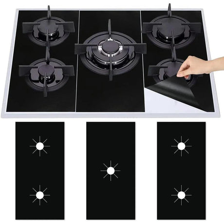 1 Set 5-Hole Gas Stove Pad Protective Cover – Anti-Dirty Non-Stick Reusable Stovetop Scratch Protector Pads Kitchen accessories Cooktop Protectors