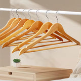 10pcs Wooden Clothes Hangers Heavy Duty Non-Slip Wardrobe Organizer