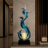 Blue Resin Ocean Wave Sculpture Sculpture Sculptures & Statues