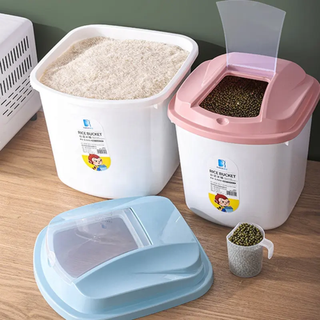 Rice Storage Bucket 10kg Capacity with Lid Available in Blue and Pink- Furaha Finds Kenya