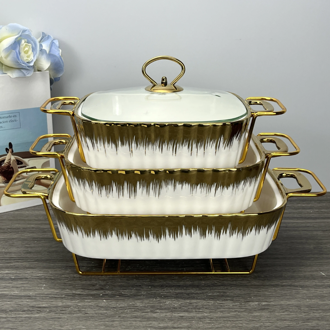 3pcs Ceramic Serving Bowl Set – Elegant, Stackable, and Dishwasher Safe- Furaha Finds Kenya