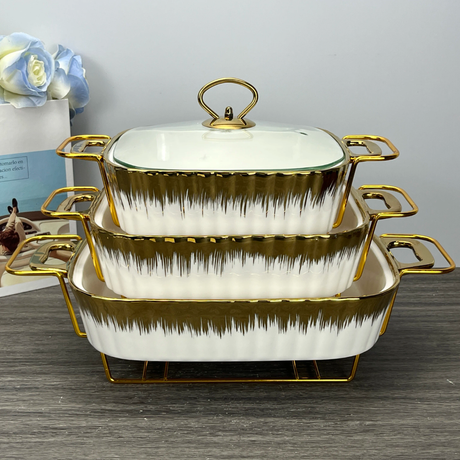 3pcs Ceramic Serving Bowl Set – Elegant, Stackable, and Dishwasher Safe- Furaha Finds Kenya