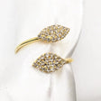 Elegant Crystal Leaf Napkin Rings Set of 6 Gold Finish Napkin holder Napkin Rings