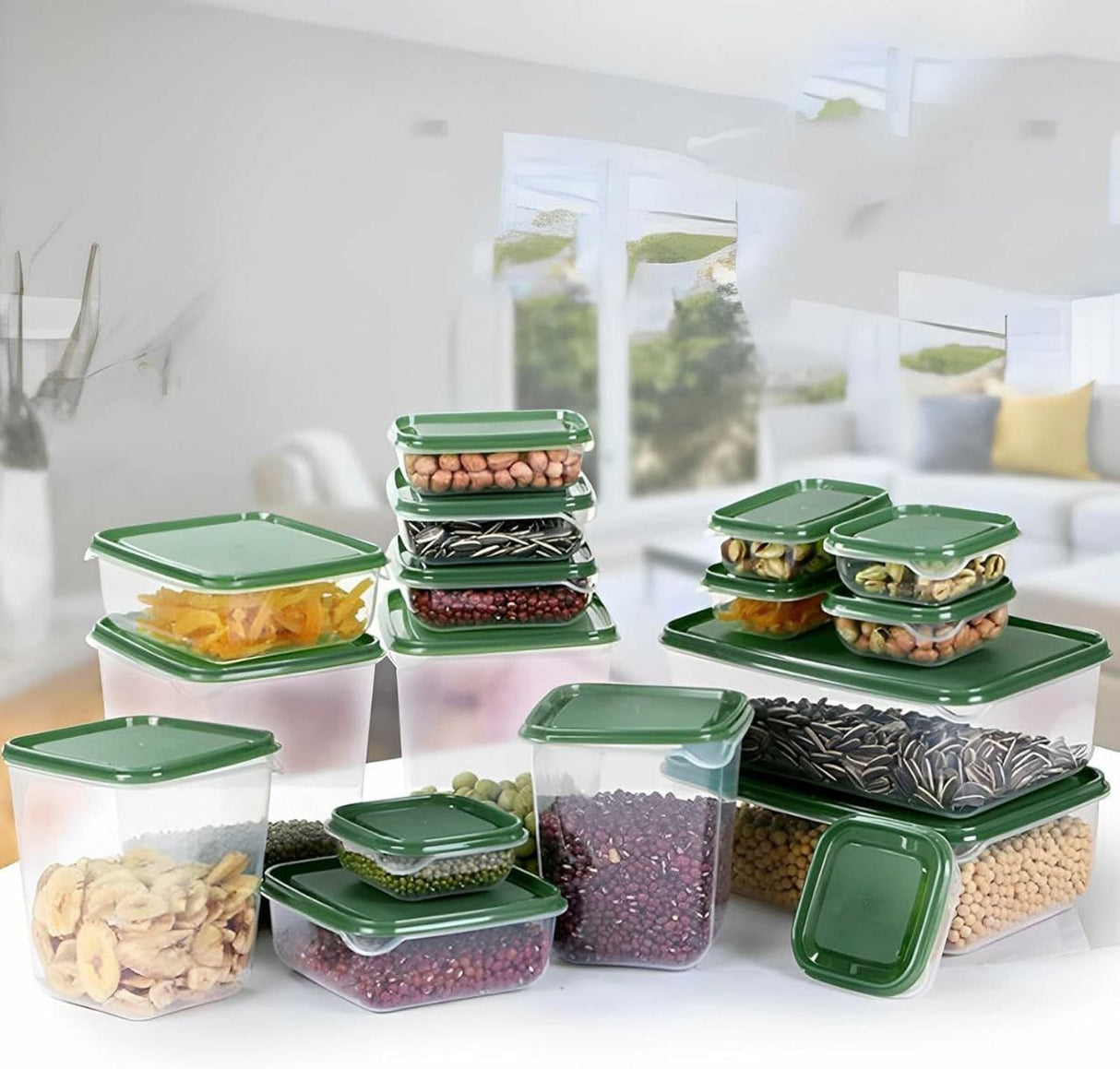 17pcs Food Storage Boxes with Lids – Stackable Meal Prep Containers